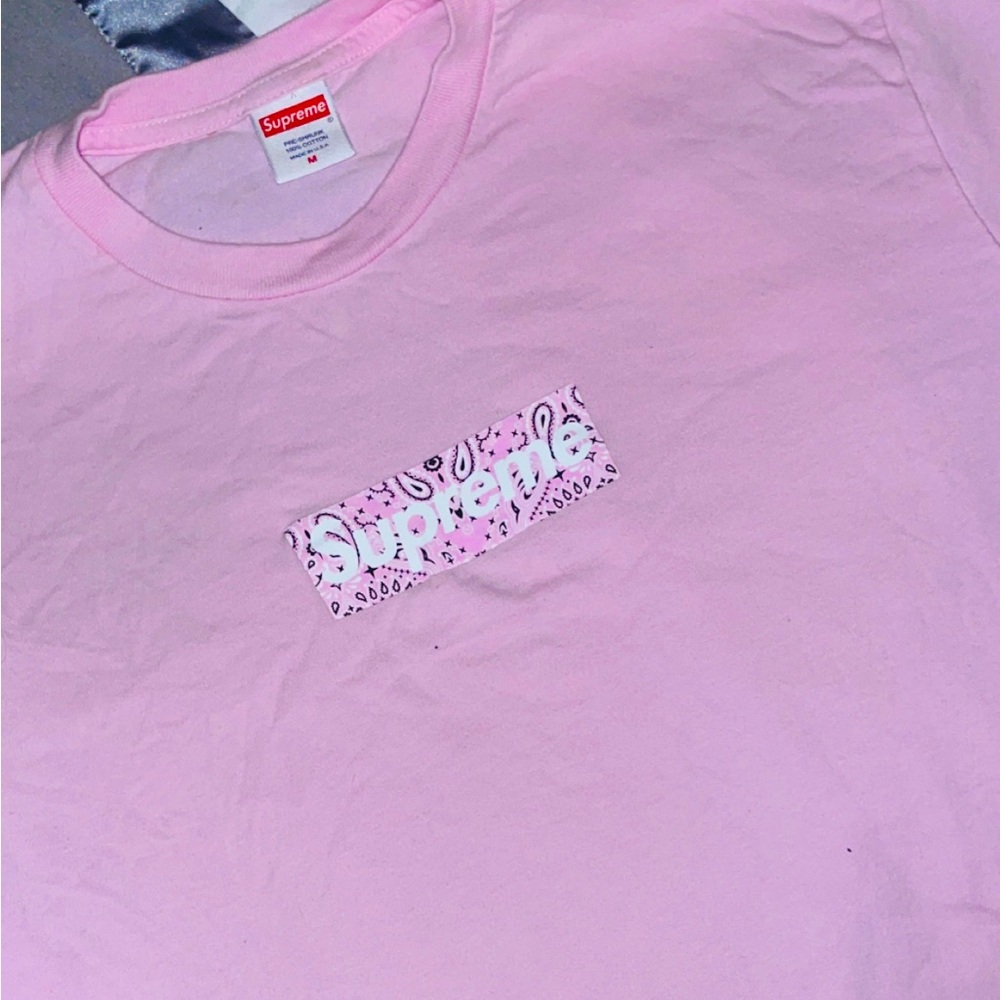 Supreme Pink bandana box logo T shirt